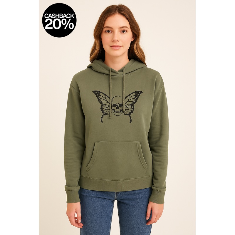 Forever 21 Women’s Olive Green Graphic Hoodie | Forever 21 In Lebanon
