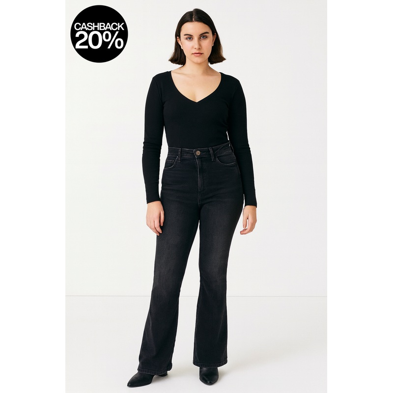 Forever 21 Women’s Washed Black Mid Rise Flare Bootcut Jeans | Forever 21 In Lebanon