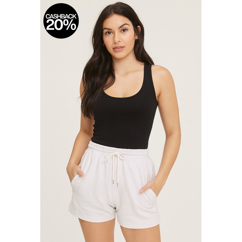 Forever 21 Women’s White Elastic Waistband Short | Forever 21 In Lebanon
