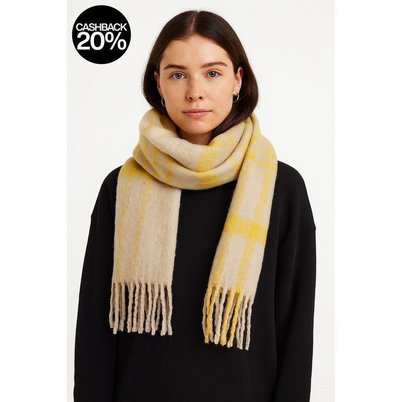 Forever 21 Women’s Yellow Cream Stripped Scarf | Forever 21 In Lebanon