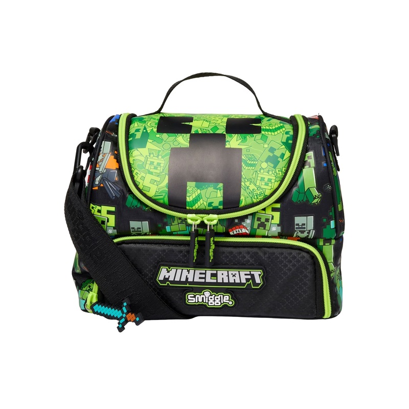 Smiggle Minecraft Double Pocket Lunch Bag With Strap