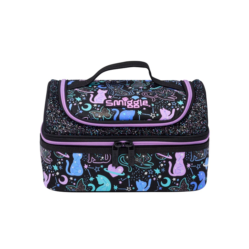 Smiggle Wild Side Cat Double Decker Lunch Bag With Strap