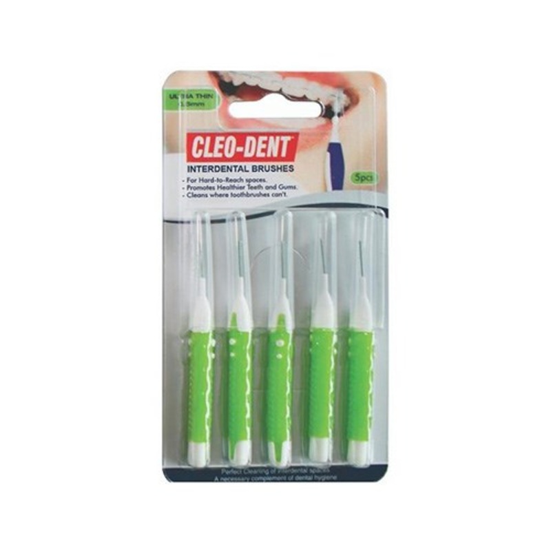 Cleo-Dent Interdental Brushes 5 Pcs (Green) 0.6mm OPD-2001 | Cleo-Dent In Lebanon