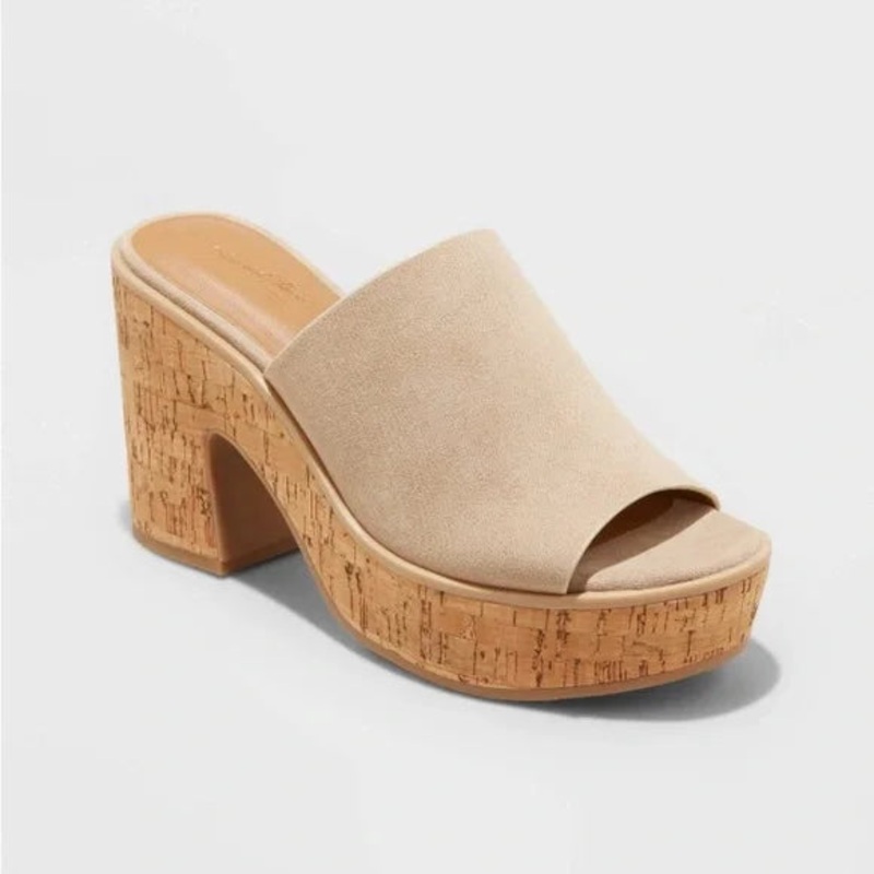 Universal Thread Women’s Beige Nessa Platform Mule Heeled Sandal | Universal Thread  In Lebanon