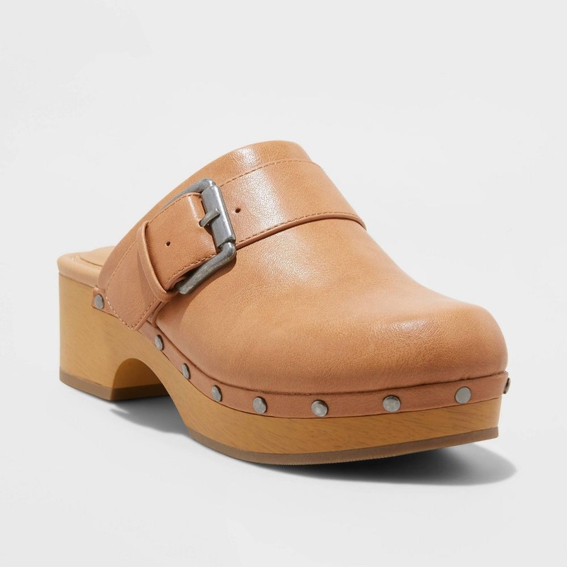 Universal Thread Women’s Camel Faye Clog with Memory Foam Insole Heeled Slippers | Universal Thread In Lebanon