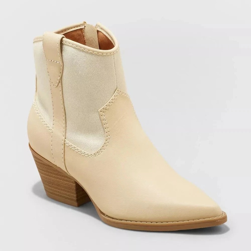 Universal Thread Women’s Off White Bohemian Kay Western Ankle Boots | Universal Thread In Lebanon