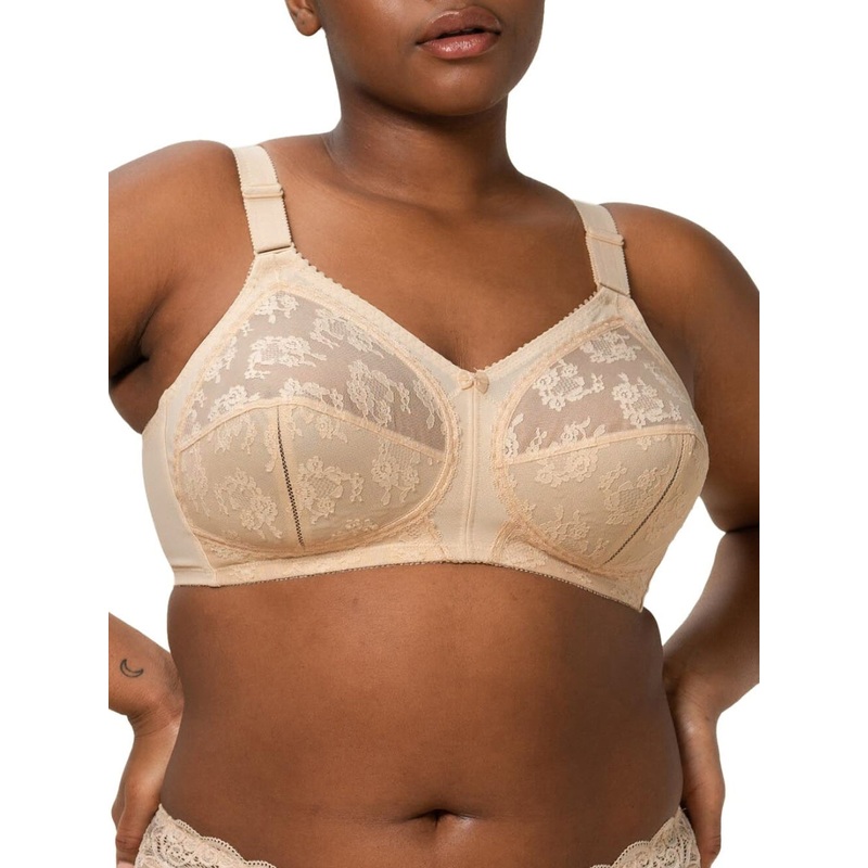 Demar Women’s Beige Lace Floral Classic Bra | Demar In Lebanon