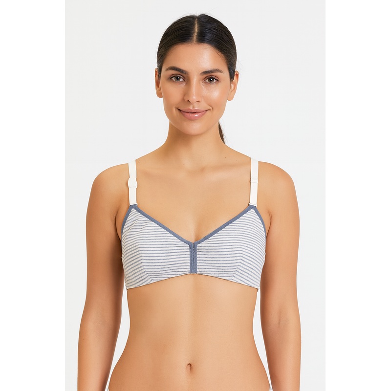 Demar Women’s Blue Stripes Maternal Bra | Demar In Lebanon