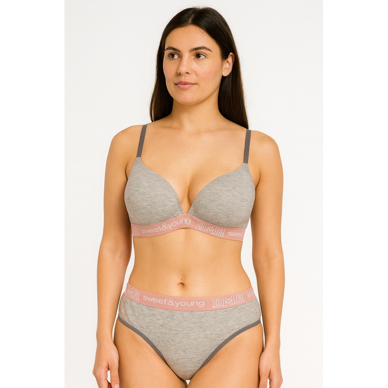 Demar Women’s Light Grey Lingerie Set | Demar In Lebanon