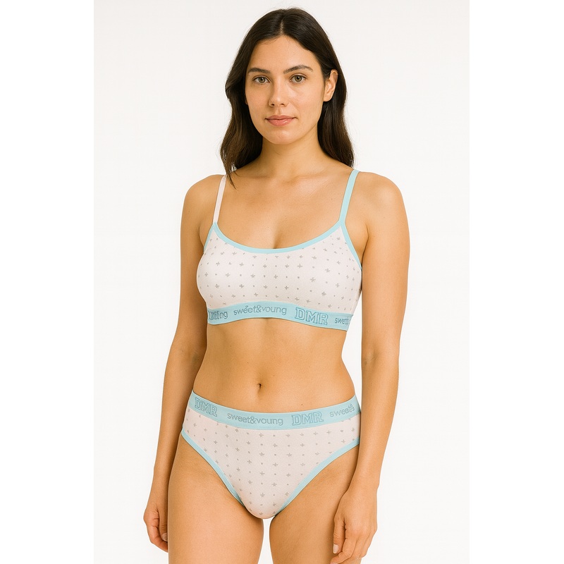 Demar Women’s White & Blue Lingerie Set | Demar In Lebanon
