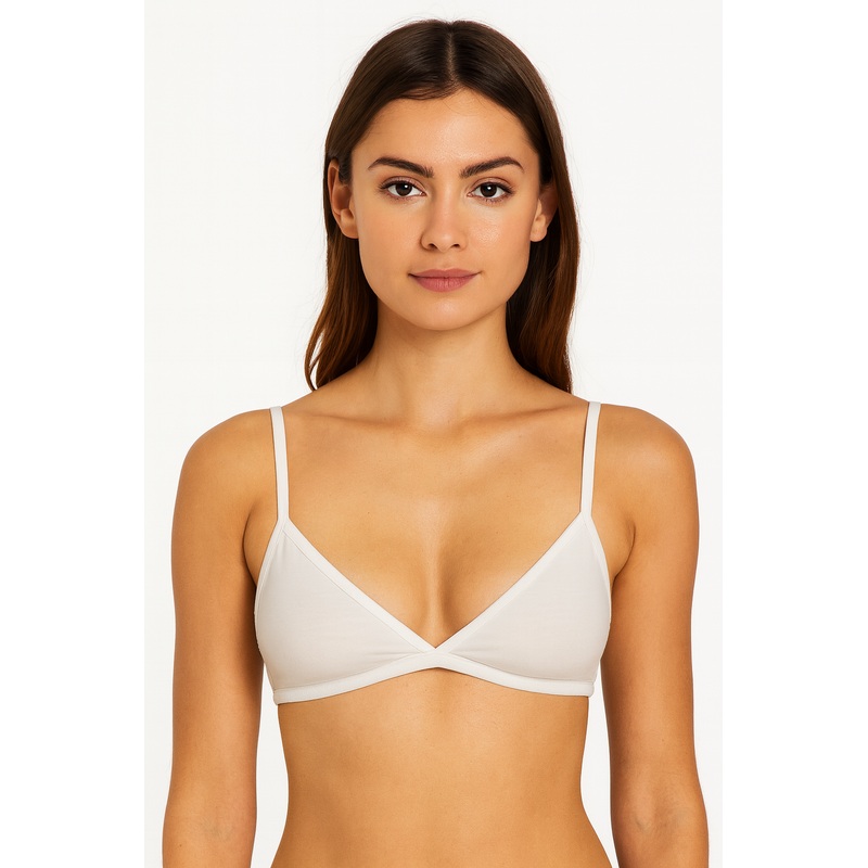 Demar Women’s White Cotton Triangular Bra | Demar In Lebanon