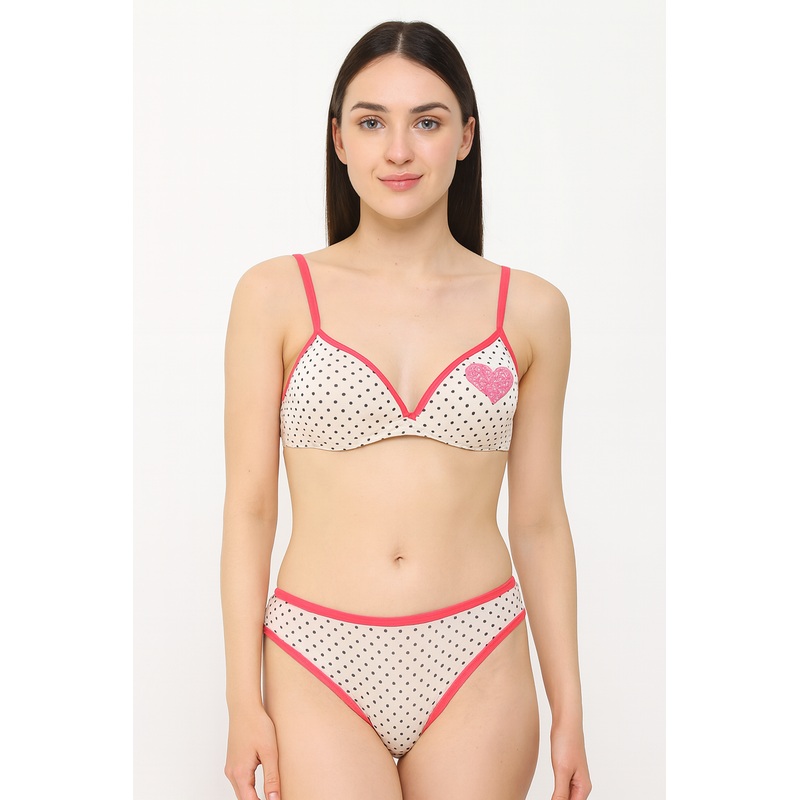 Demar Women’s White Dotted Underwear Set | Demar In Lebanon