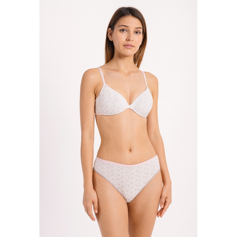 Demar Women’s White & Pink Stars Printed Lingerie Set | Demar In Lebanon