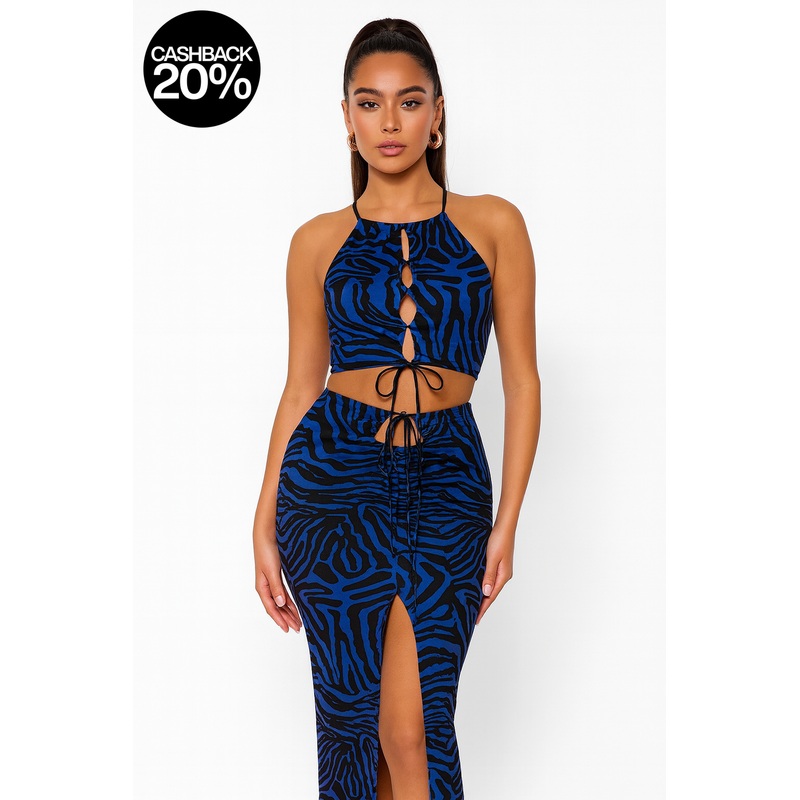 Forever 21 Women’s Blue & Black Animal Printed Set | Forever 21 In Lebanon