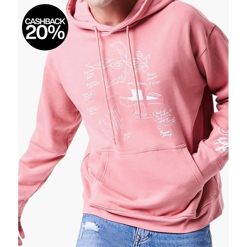 Forever 21 Women’s Dusty Rose Printed Hoodie | Forever 21 In Lebanon
