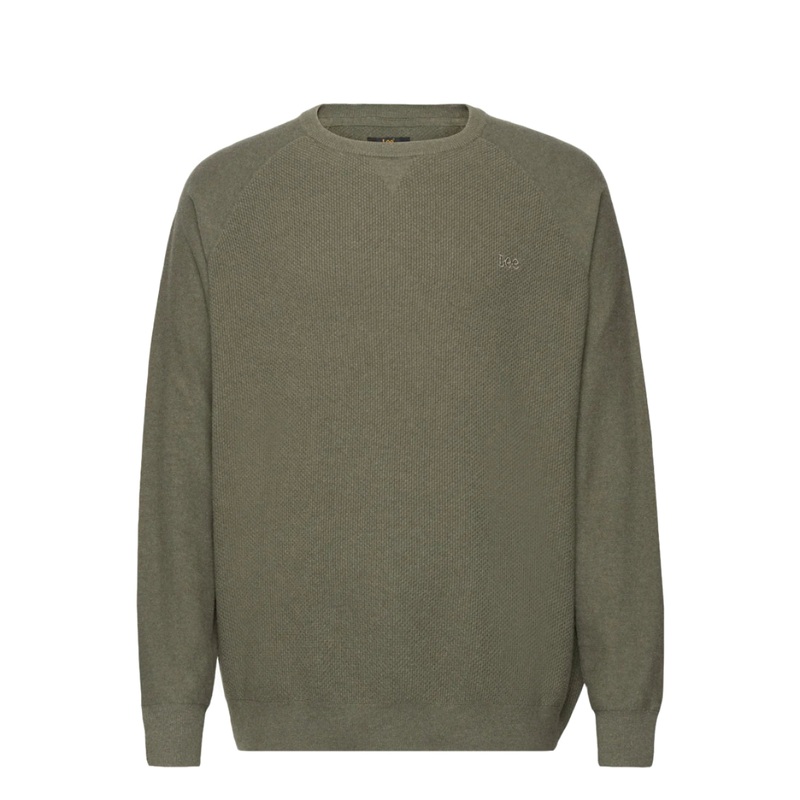Lee Men’s Khaki Green Raglan Crew Neck Knit Sweatshirt |Lee In Lebanon