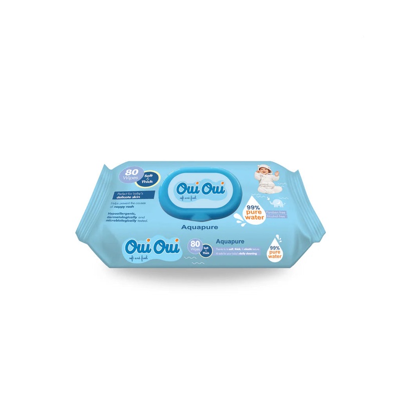 Oui Oui Wet Wipes Aquapure 80 Sheets | Oui Oui In Lebanon