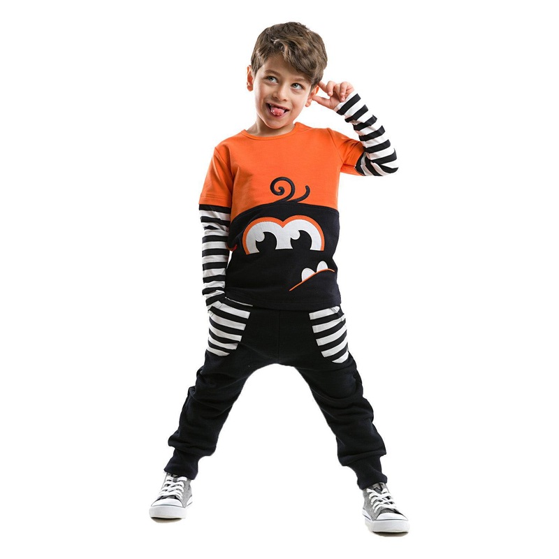 Denokids Boy’s Orange Monster Lee Pajama Top |  Denokids In Lebanon