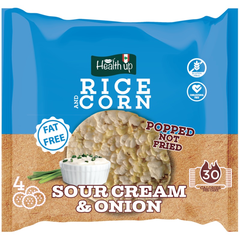 Health Up Rice & Corn Cake Sour Cream & Onion 30g | Health Up In Lebanon