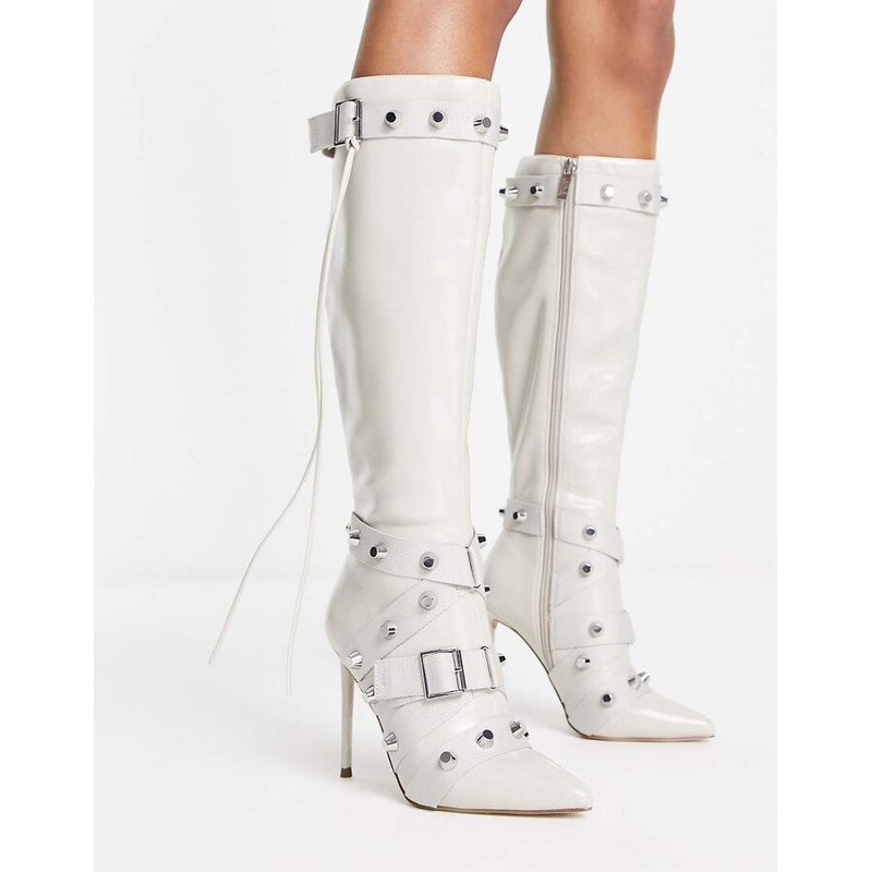 Steve Madden Women’s Beige Finkle Heeled Knee Boots |Steve Madden in Lebanon