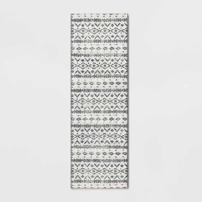 Threshold Black & White Washable Luna Aztec Diamond Printed Rug | Threshold In Lebanon