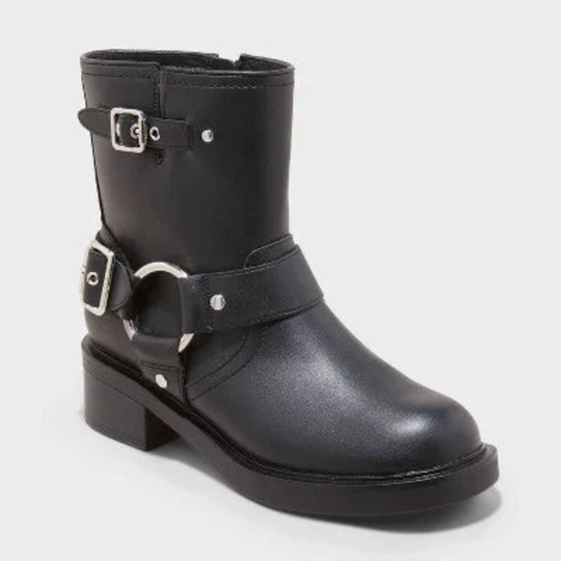 Universal Thread Women’s Black Harness Buckle Cushion Ankle Boots |Universal Thread In Lebanon