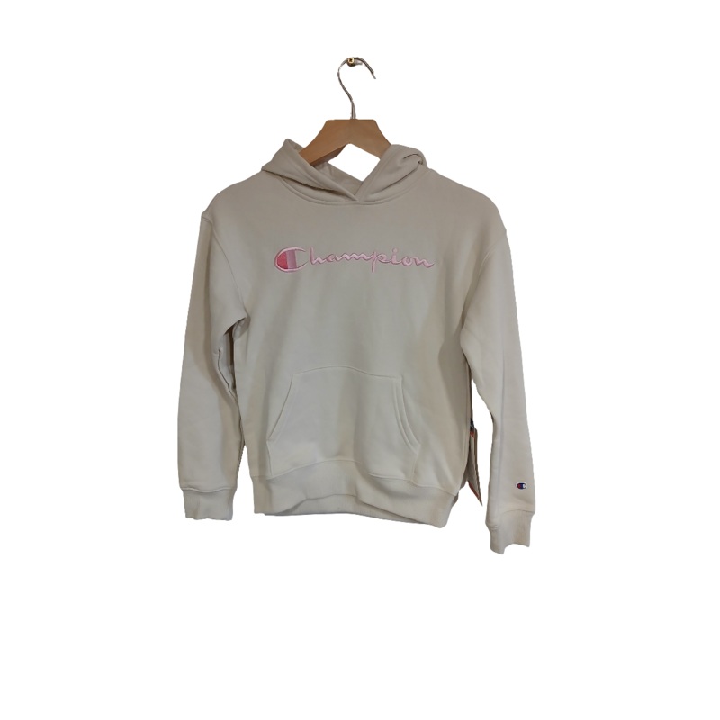 Champion Girl’s Off White Logo Printed Long Sleeve Youth Hoodie |champion In Lebanon
