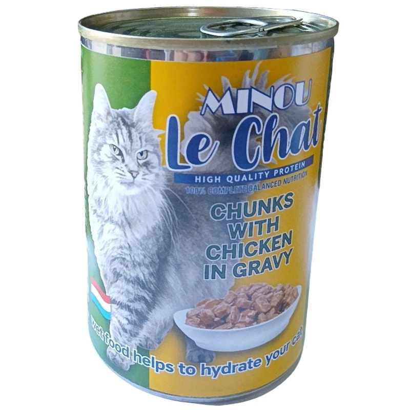 Minou Le Chat Chunks with Chicken In Gravy 415g | Minou In Lebanon