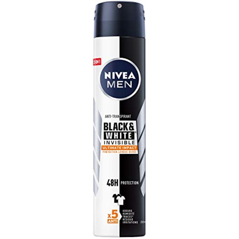 Nivea Men Deep Black & White Ultimate Impact Deodorant Spray 150ml | Nivea In Lebanon