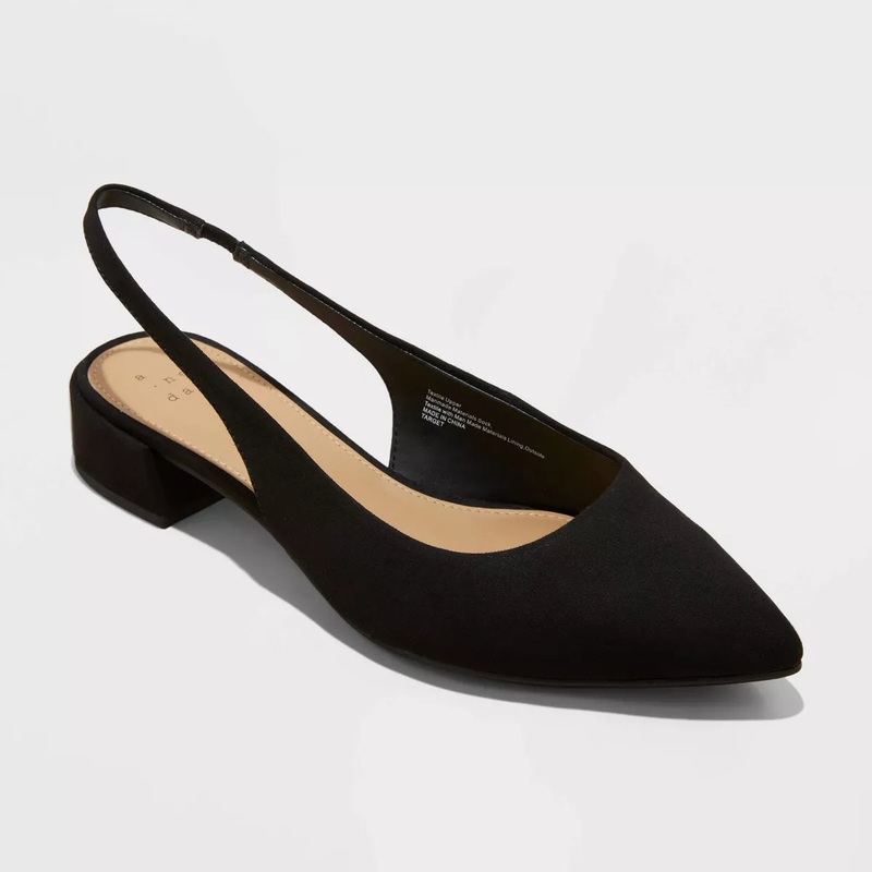 A New Day Women’s Black Elle Slingback Pointed Toe Heels | A New Day In Lebanon