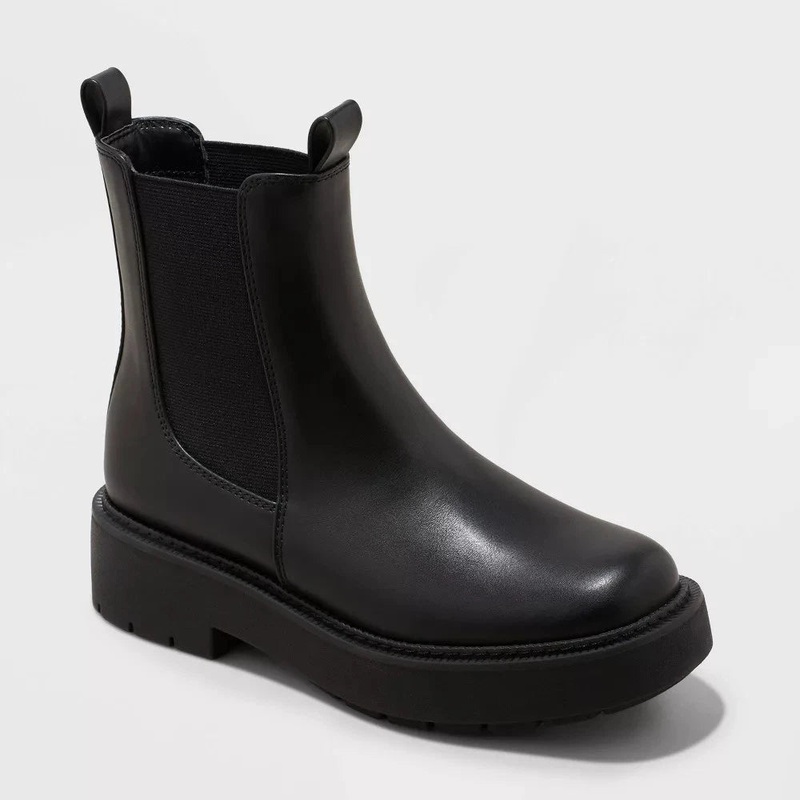 A New Day Womens Black Leather Ankle Chelsea Boots | A New Day In Lebanon