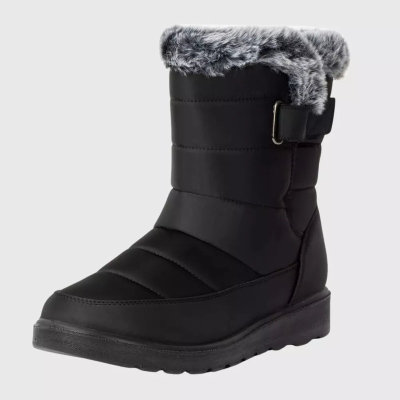 Alpine Swiss Lexie Womens Black Waterproof Faux Fur Lined Snow Boots | Alpine Swiss In Lebanon