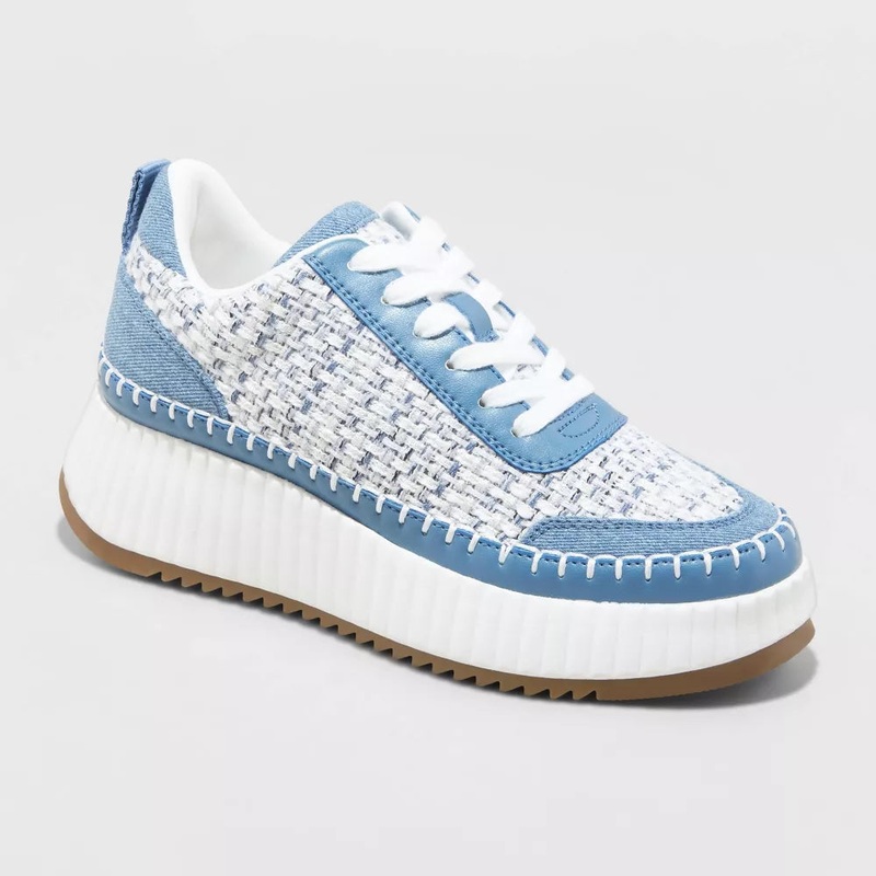 Universal Thread Women’s Blue Denim Persephone Sneakers with Memory Foam Insole | Universal Thread In Lebanon