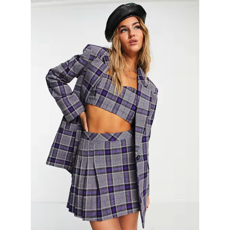 Asos Design Women’s Grey Check Blazer ANF2137