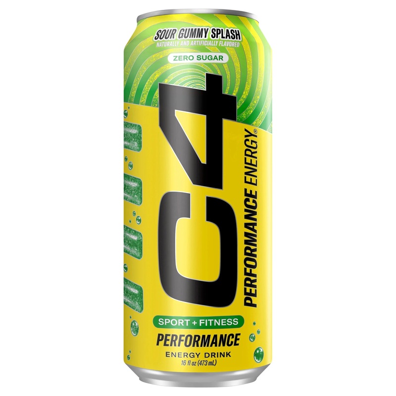C4 Performance Sour Gummy Splash Energy Drink Can 473ml