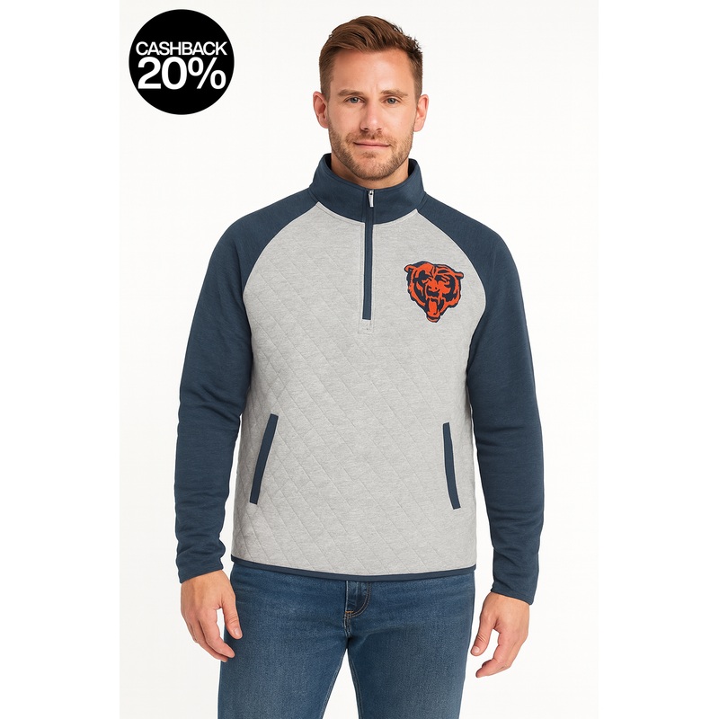 NFL Mens Grey 1/4 Zip Quilted Pullover  Sweatshirt |NFL  In Lebanon