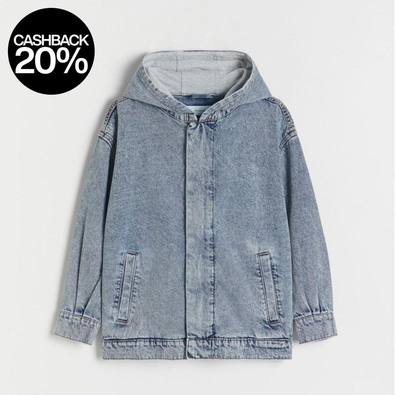 Reserved Boy’s Blue Oversized Hooded Denim Jacket | Reserved In Lebanon