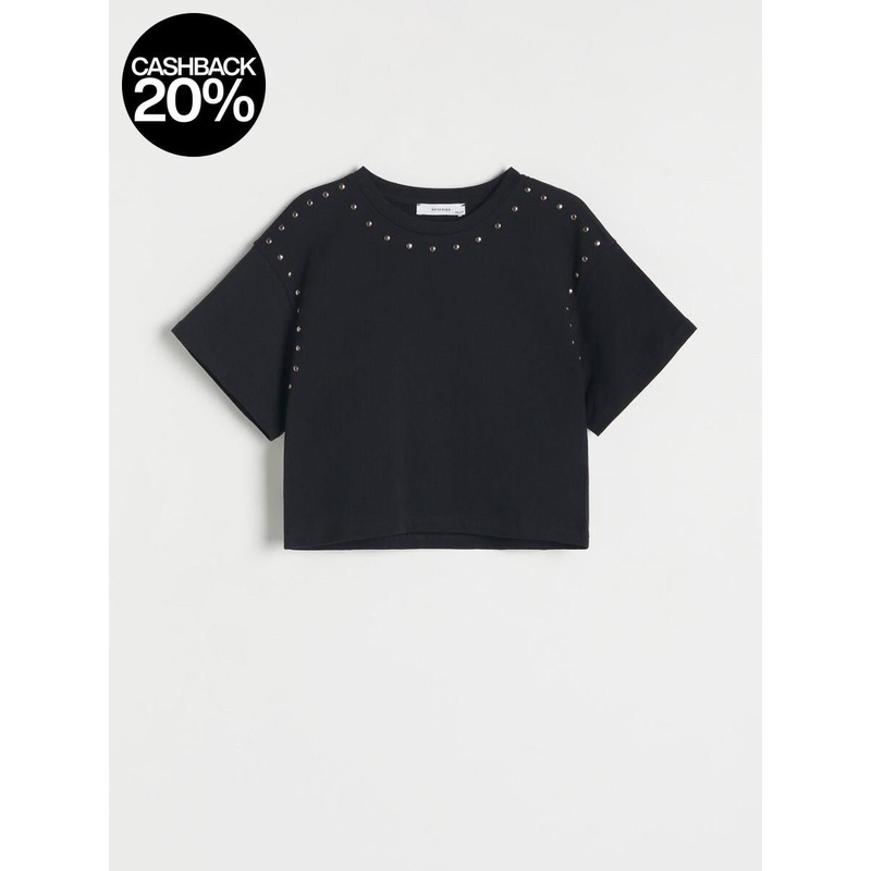 Reserved Girl’s Black Stud T-Shirt |Reserved In Lebanon