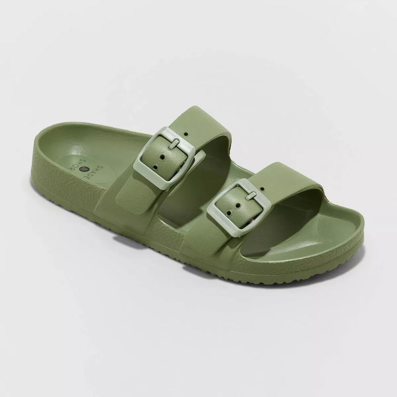 Shade & Shore Women’s Olive Green Footbed Side Slippers | Shade & Shore In Lebanon