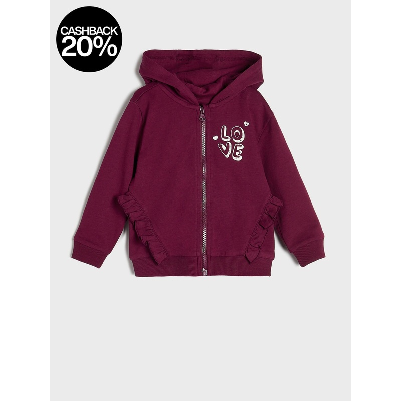 Sinsay Baby Girl’s Maroon Ruffle Details Hooded Jacket | Sinsay In Lebanon