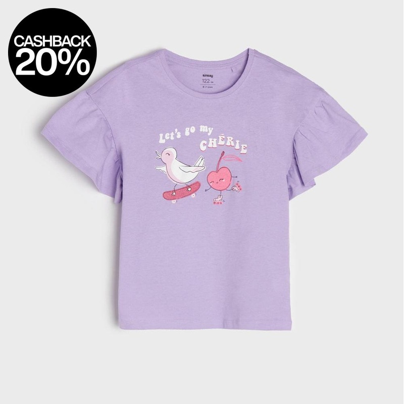 Sinsay Girl’s Light Purple Printed T-Shirt | Sinsay In Lebanon