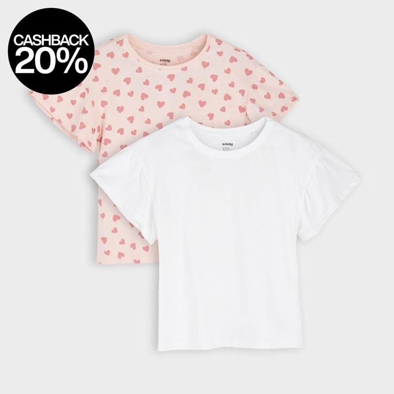 Sinsay Girl’s Multicolor Crew Neck T-Shirt Set Of 2 |Sinsay In Lebanon
