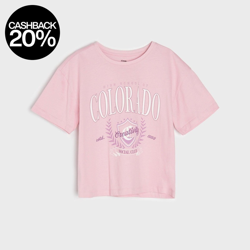 Sinsay Girl’s Pastel Pink Short-Sleeve T-Shirt | Sinsay In Lebanon