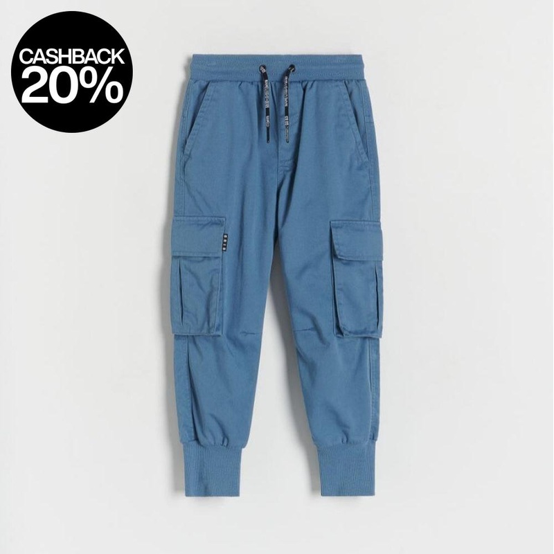 Reserved Boy’s Blue Fabric Cargo Joggers | Reserved In Lebanon