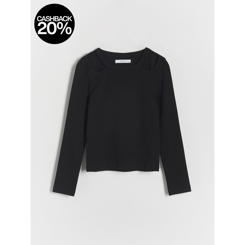 Reserved Girl’s Black Long Sleeve T-Shirt With Cut-Outs | Reserved In Lebanon