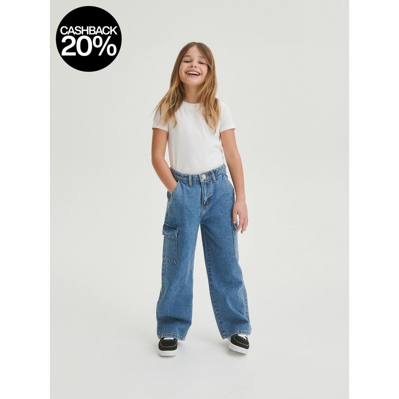 Reserved Girl’s Blue Wide Leg Jeans With Pockets | Reserved In Lebanon