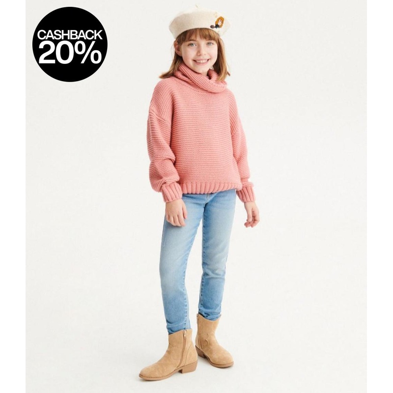 Reserved Girl’s Dusty Rose Structural Fabric Turtleneck Jumper Sweater | Reserved In Lebanon