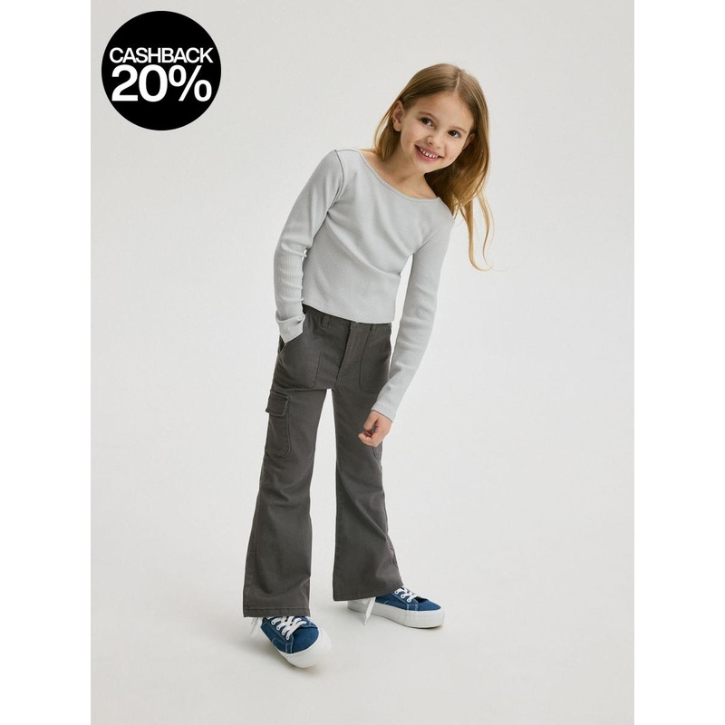 Reserved Girl’s Gray Flare Cargo Pant |Reserved In Lebanon