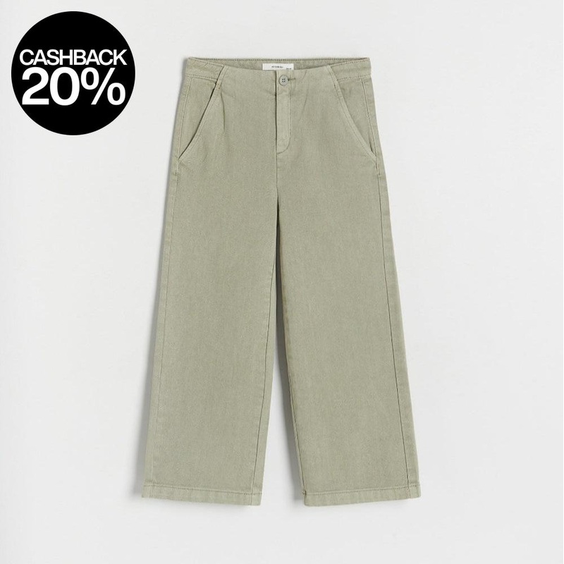 Reserved Girl’s Khaki Green Cotton Trousers Pant | Reserved In Lebanon