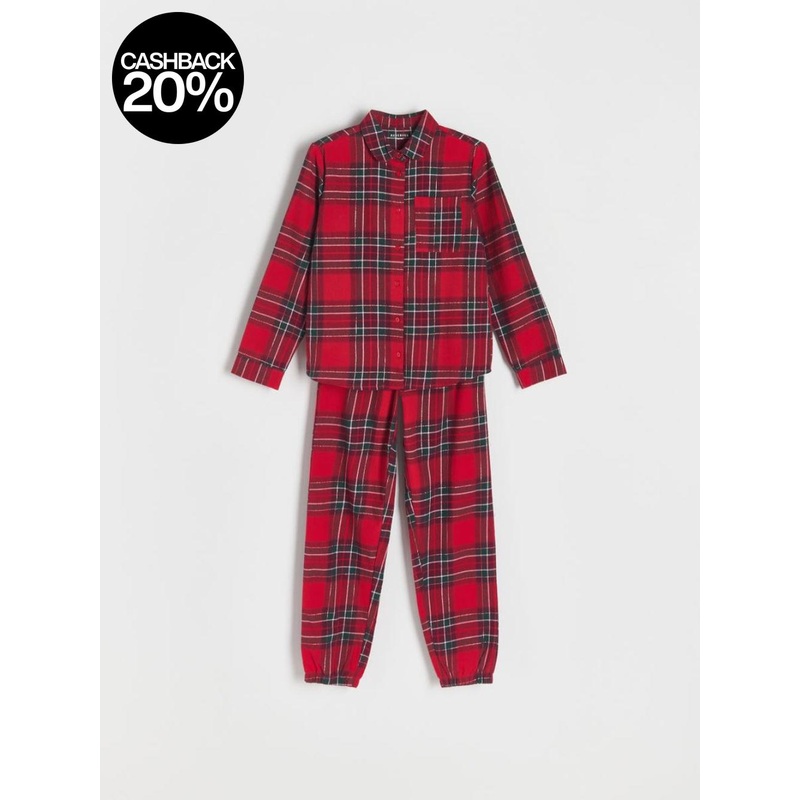 Reserved Girl’s Multicolor Christmas Check Flannel Pajama Set | Reserved In Lebanon